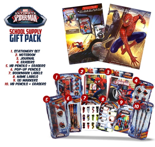 Spider-Man 3 Exclusive Gift Pack - Mini Comic Book, Magnifying Glass, and School Supplies
