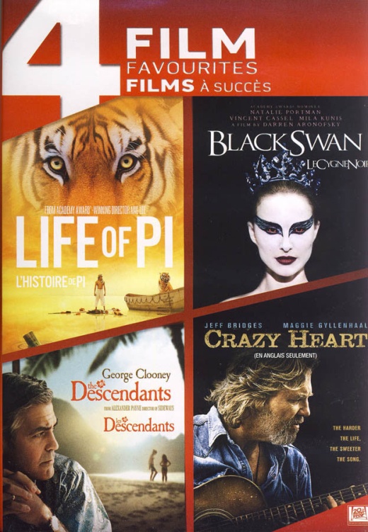 Life Of Pi / Black Swan / The Descendants / Crazy Heart - (4 Film Favourites) (Bilingual)