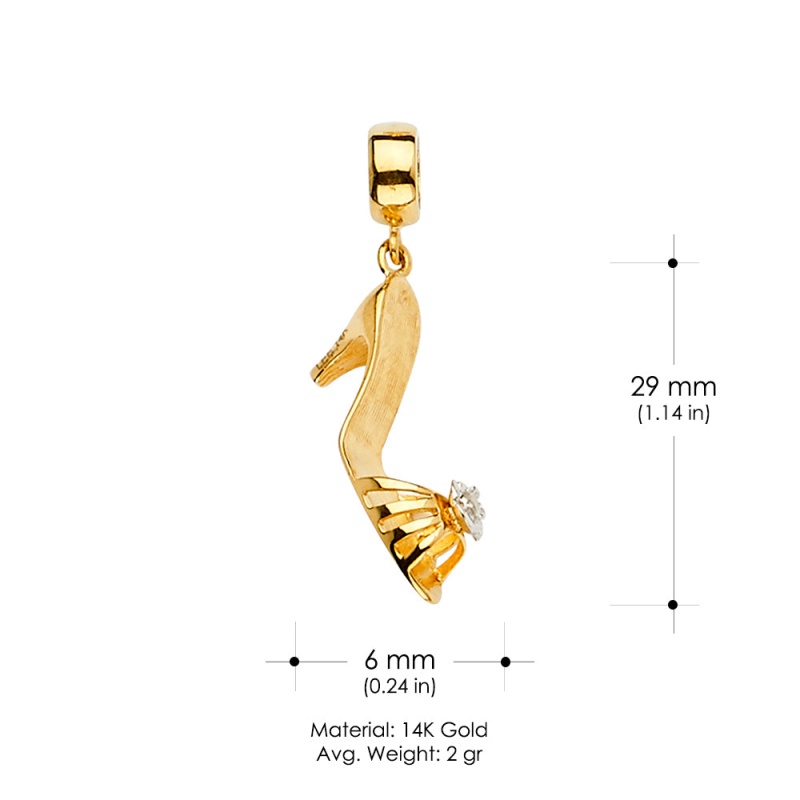 14K Gold Heels Shoe Mix & Match Charm Pendant