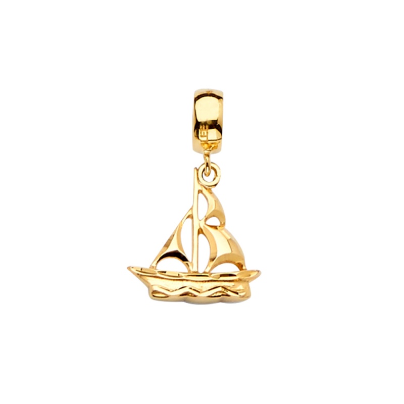 14K Gold Nautical Boat Mix & Match Charm Pendant