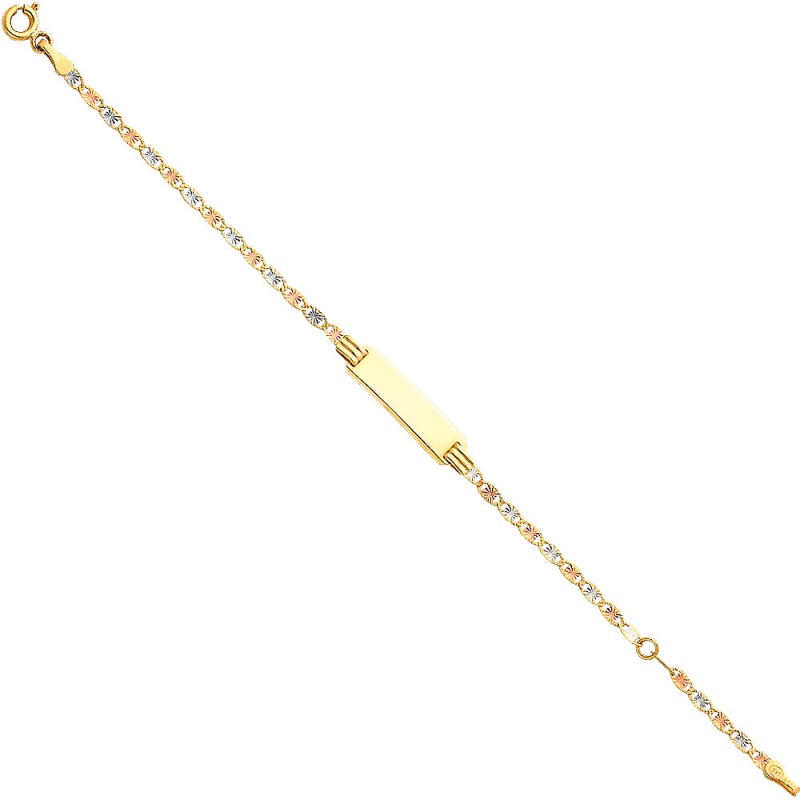 14K Gold Valentino Dc Baby Id Bracelet - 5+1'