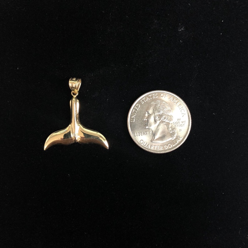14K Gold Tail Of Dolphin Charm Pendant