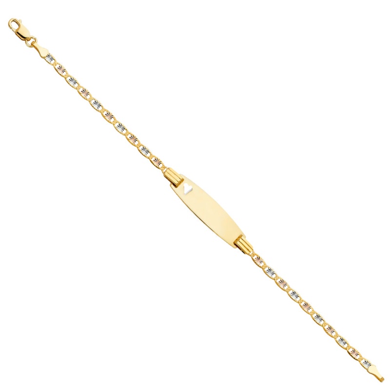 14K Gold Valentino Dc Oval Baby Id Bracelet - 6'