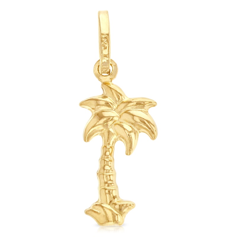14K Gold Palm Tree Charm Pendant