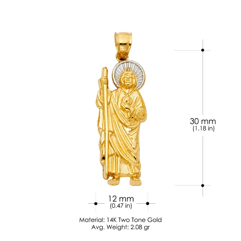 14K Gold Jesus Religious Charm Pendant