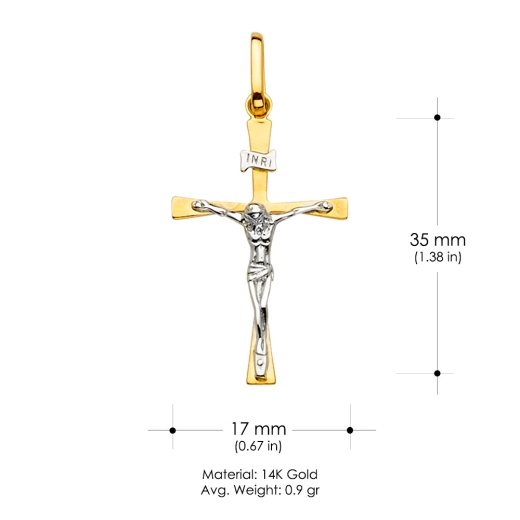 14K Gold Crucifix Cross Religious Pendant - Ioka Jewelry