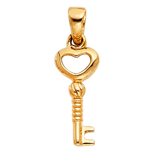 Ioka 14K Gold Heart Key Charm Pendant