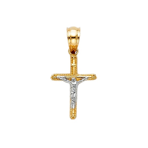 Ioka 14K Gold Jesus Crucifix Cross Religious Pendant