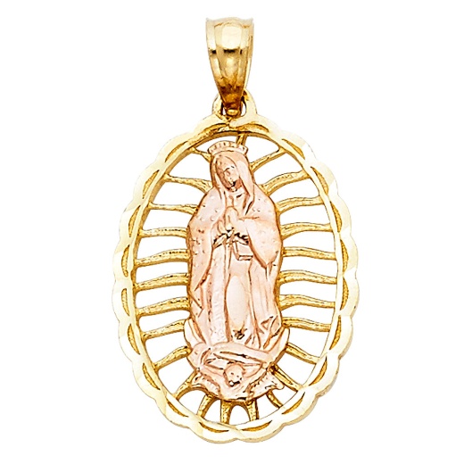14K Gold Ioka Guadalupe Charm Pendant