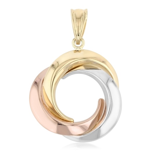14K Gold 3 Round Infinity Charm Pendant