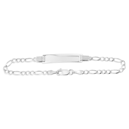 14K Solid Gold Figaro 3+1 Baby Id Bracelet - 6' by Ioka