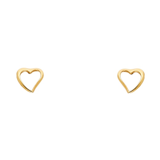 14K Gold Heart Stud Earrings - Ioka