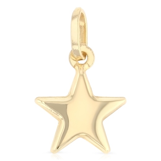 14K Gold Plain Star Charm Pendant - Ioka
