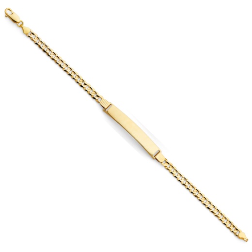 14K Solid Gold Cuban Id Bracelet - 7.5in Ioka New Product
