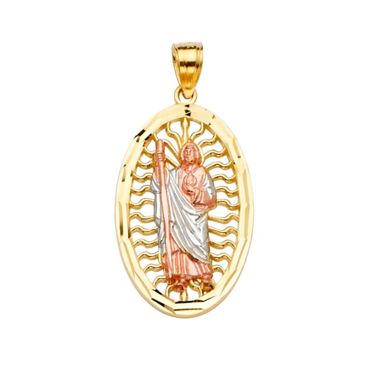 14K Gold St. Jude Religious Pendant - Ioka Jewelry