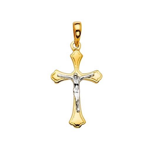 14K Gold Crucifix Cross Religious Pendant
