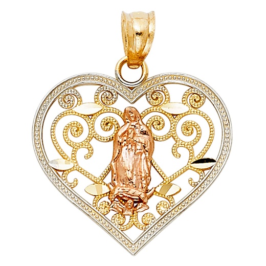 14K Gold Religious Guadalupe Charm Pendant from Ioka