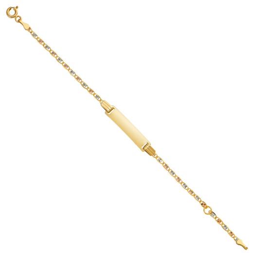 14K Gold Valentino Dc Baby Id Bracelet - 5+1'