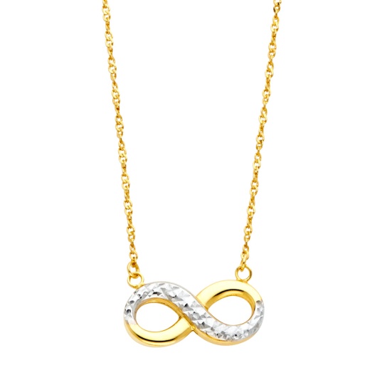 Ioka 14K Gold Infinity Forever Love Pendant Charm Chain Necklace - 17+1'