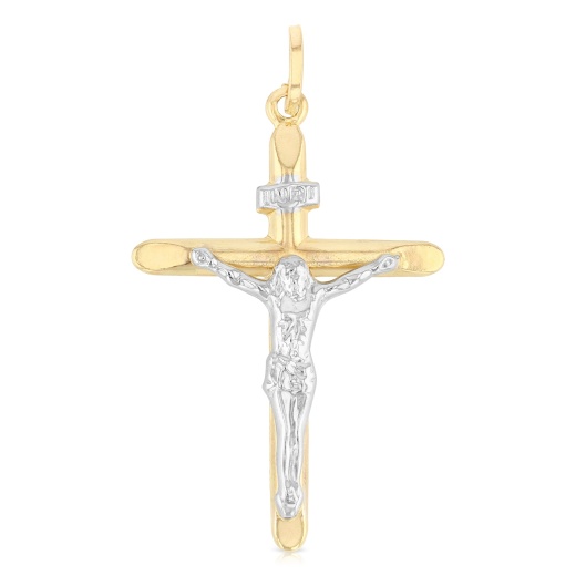 14K Gold Crucifix Cross Religious Pendant - Ioka