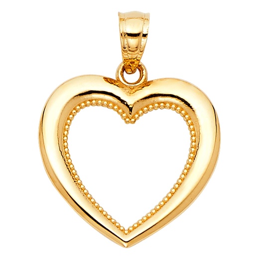 14K Gold Heart Charm Pendant - Ioka Jewelry