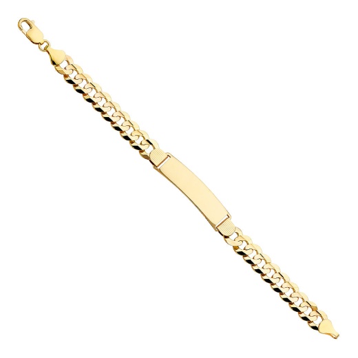 14K Solid Gold Cuban Id Bracelet - 8.5' Length by Ioka