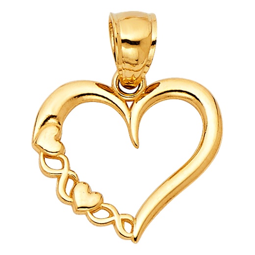 Ioka Jewelry 14K Gold Heart Charm Pendant