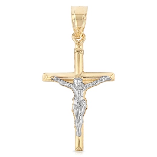 14K Gold Jesus Crucifix Cross Religious Pendant