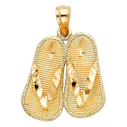14K Gold Sandal Charm Pendant