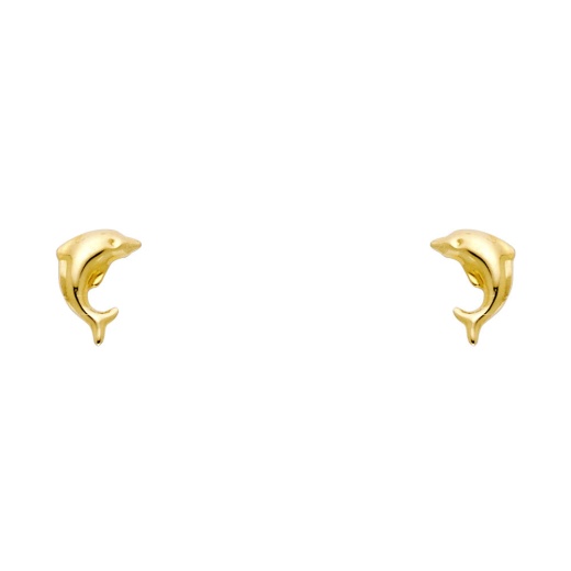 14K Gold Tiny Dolphin Stud Earrings by Ioka