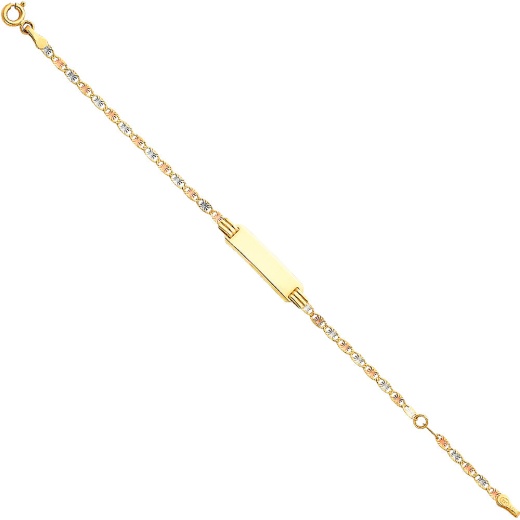 14K Gold Valentino Dc Baby Id Bracelet - 5+1"