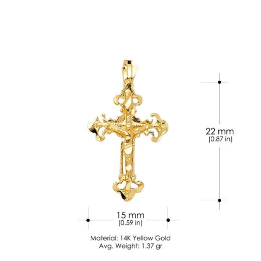 Ioka 14K Gold Religious Crucifix Charm Pendant