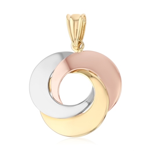 14K Gold Love Circle Charm Pendant