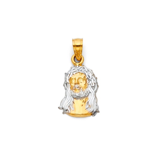 14K Gold Jesus Face Religious Pendant - Ioka