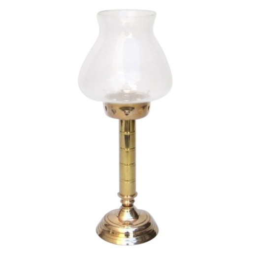 Brass Candle Holder With Glass Chimney