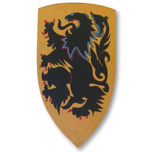 Medieval Lion Shield - Hand Painted
