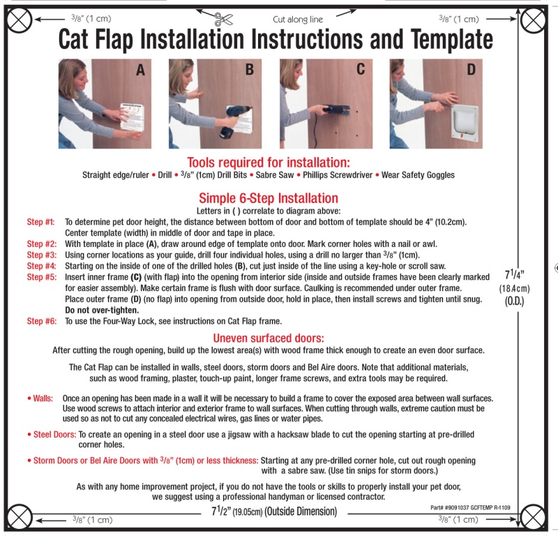 New Cat Flap Paper Template