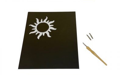 Inovart Black Scratchboard - 8.5" x 11" - 10 sheets