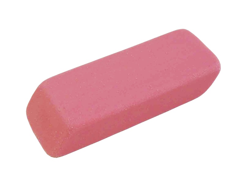 Inovart Pink Beveled Eraser - Large - 2-1/2" x 1" x 1/4-Inch" - 12 per pack