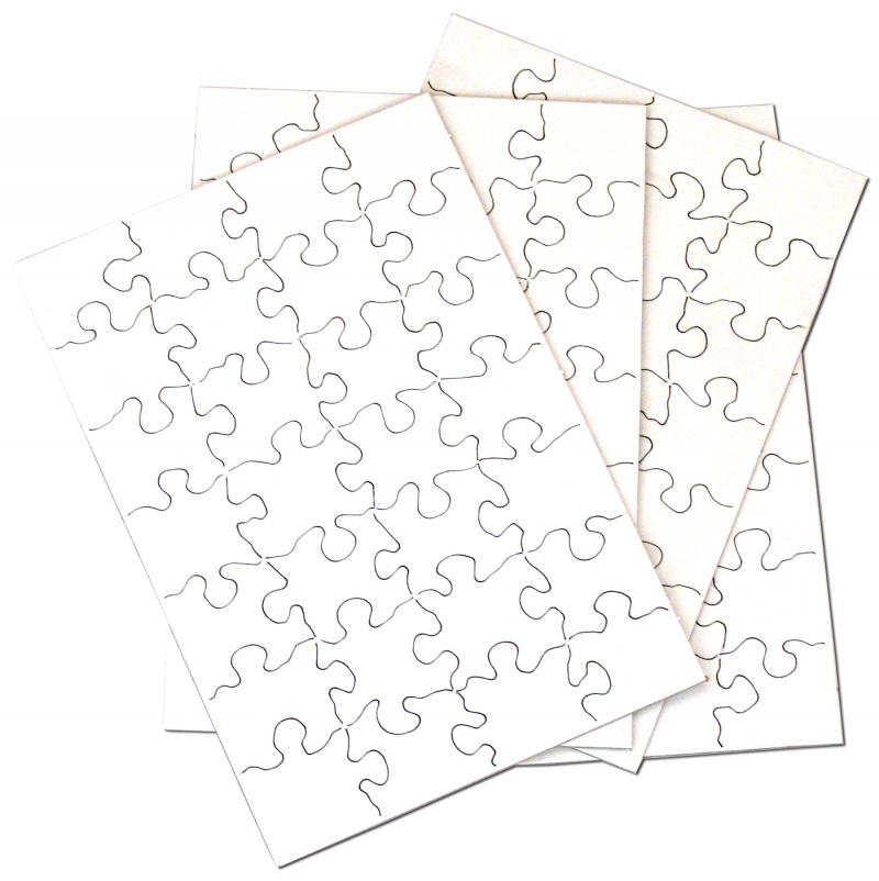 Inovart Puzzle-It Blank Puzzles 28 Piece 5-1/2" x 8" - 24 puzzles Per Package