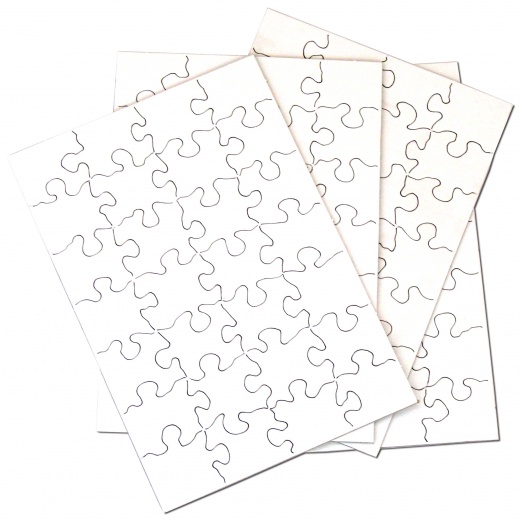 Inovart Puzzle-It Blank Puzzles 28 Piece 5-1/2 x 8 - 12 puzzles Per  Package