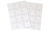 Inovart 16-Piece Blank Puzzle, 4 x 5-1/2, White - 12 puzzles per pack