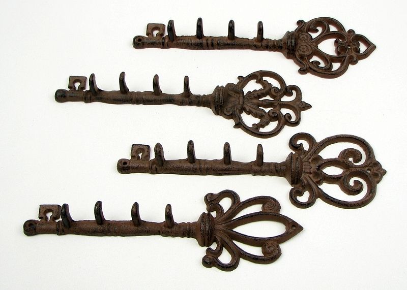Cast Iron Key Hook Set Of 4