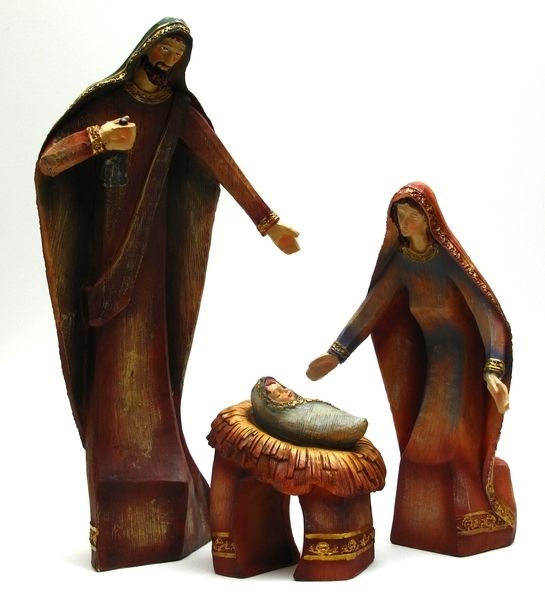 Wood-Look Holy Family Set
