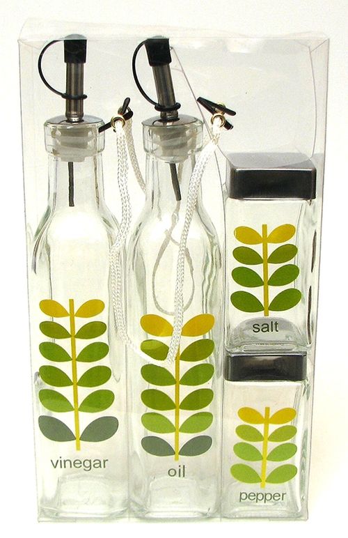 Vinegar And Oil Cooking 4Pc Set Leaves