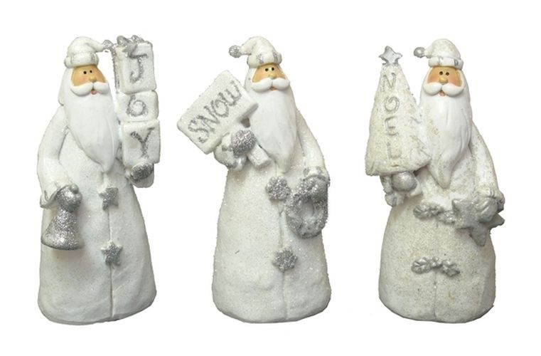 Resin Santa Figurines Set Of Three