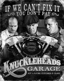 Tin Sign Stooges - Knuckleheads Garage