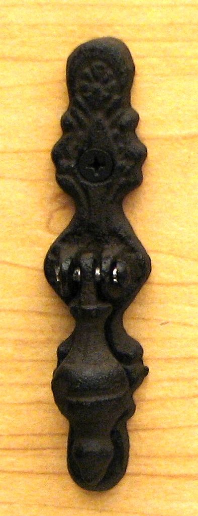 Vertical Cast Iron Cabinet Pull S/2