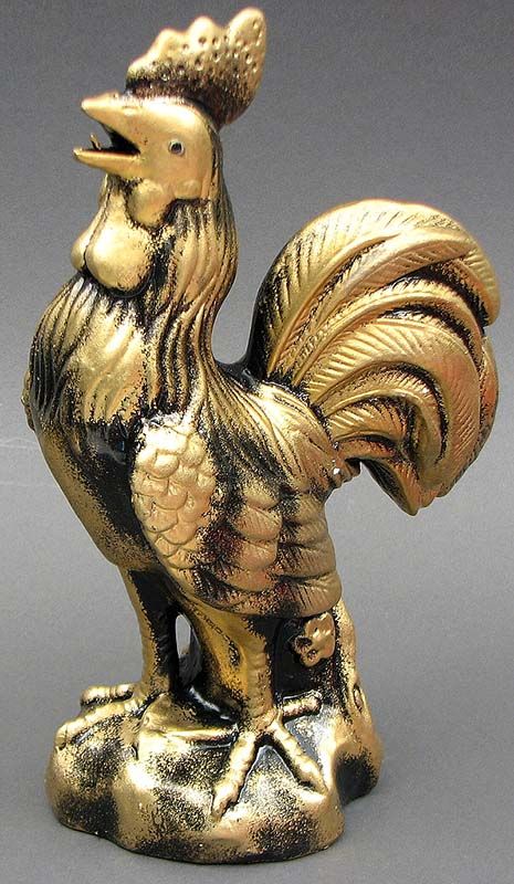 12" Bronze Ceramic Rooster