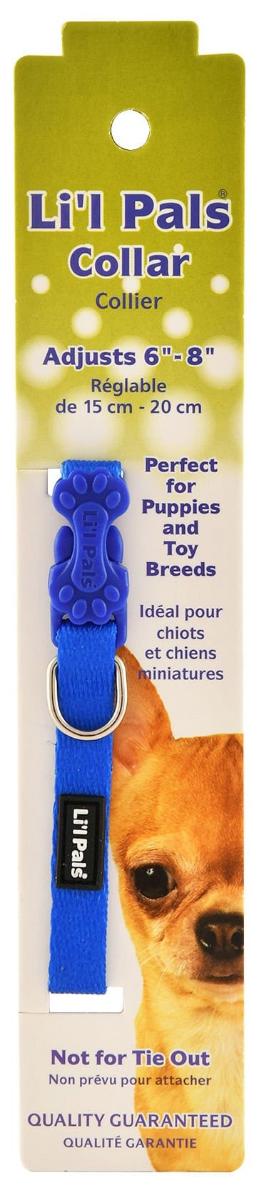 Li'l Pals Solid Collars & Leads, 5/16" W - 5"-7" Blue Li'l Pals Collar